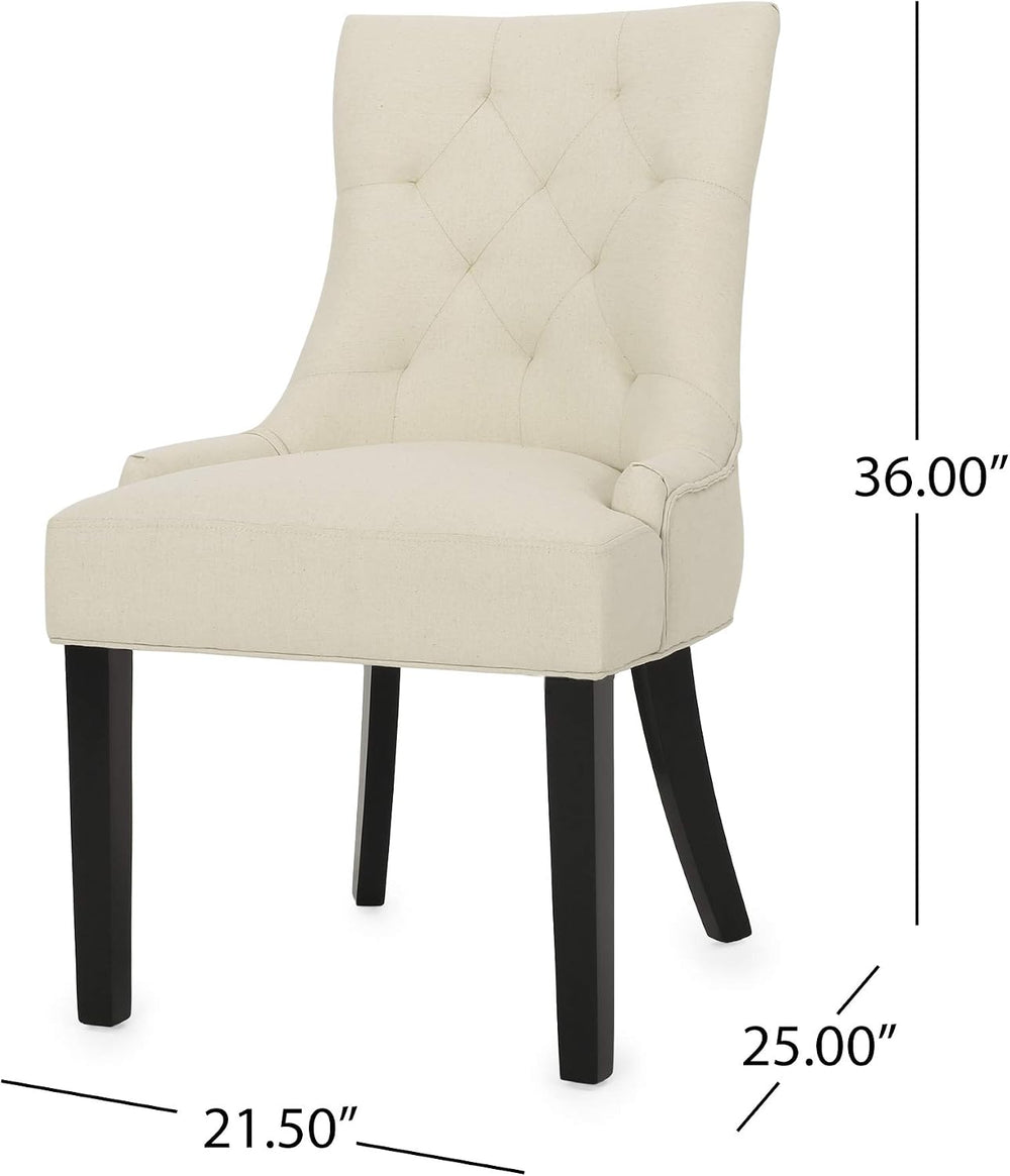 Christopher Knight Home Hayden Tufted Fabric Dining / Accent Chairs, 2-Pcs Se...