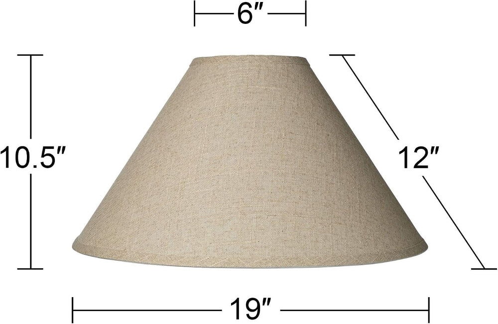 Pre-Assembled Laine Fine Extra Large Burlap Empire Shade 6x19x12 (Spider)