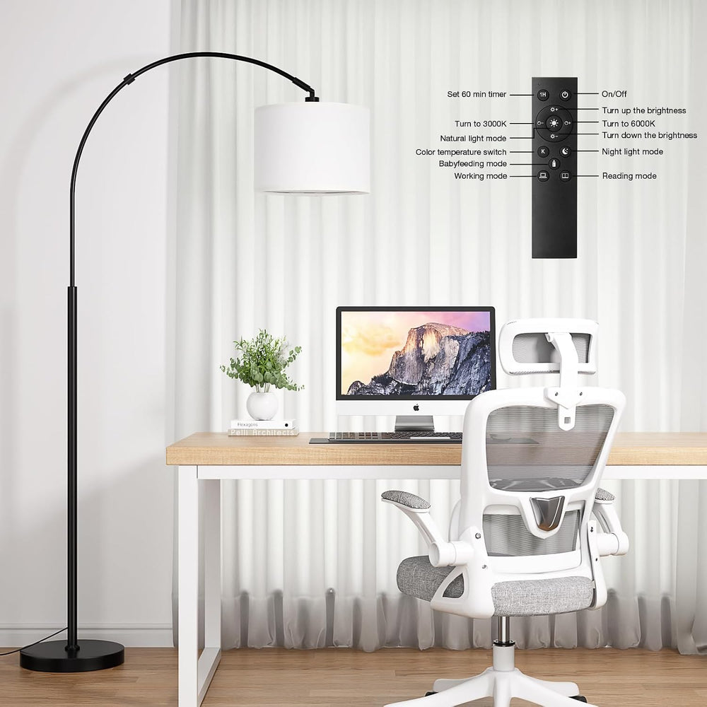 Ambimall Dimmable Arc Floor Lamp with Remote, Color Temp Adjustable