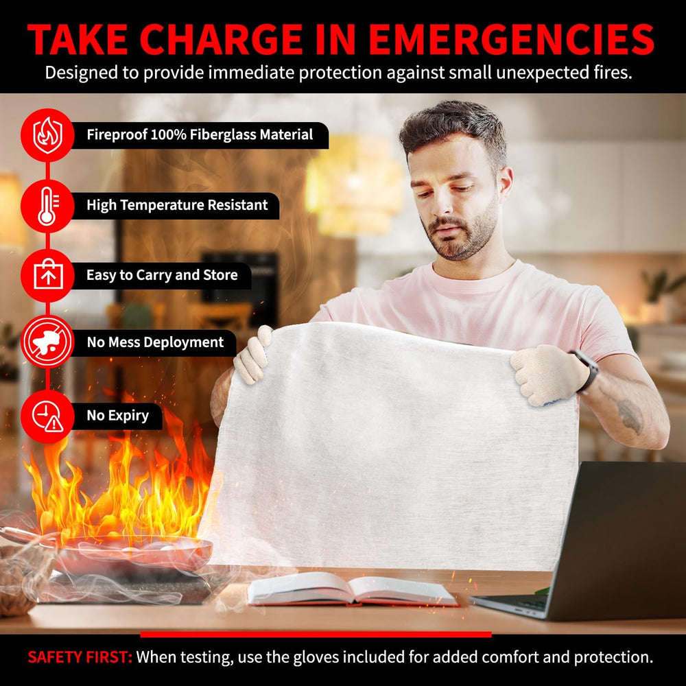 Protect Life Saving Emergency Fire Blankets 4 Pack - 40"x40", Fire ...