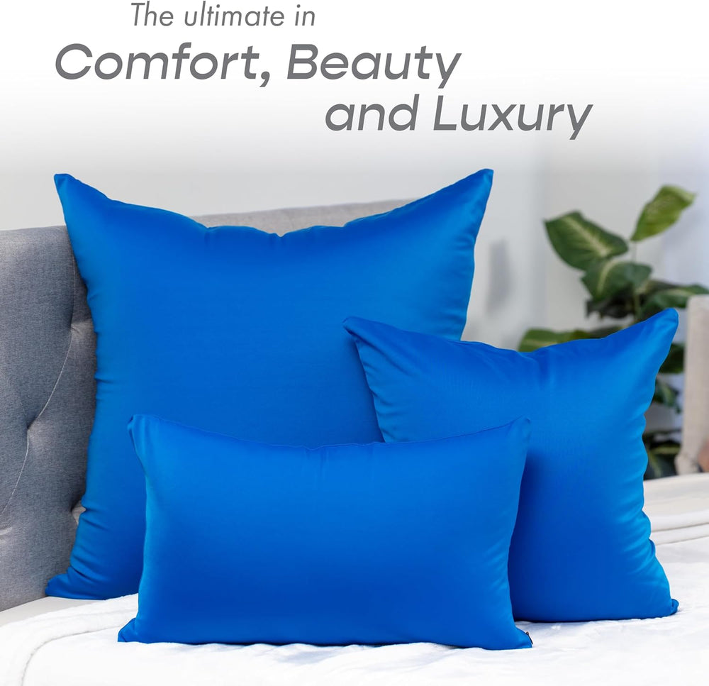 PILLOWY 18" x 18" Throw Pillow - Yeal Blue: 1 PCS Luxurious Premium...