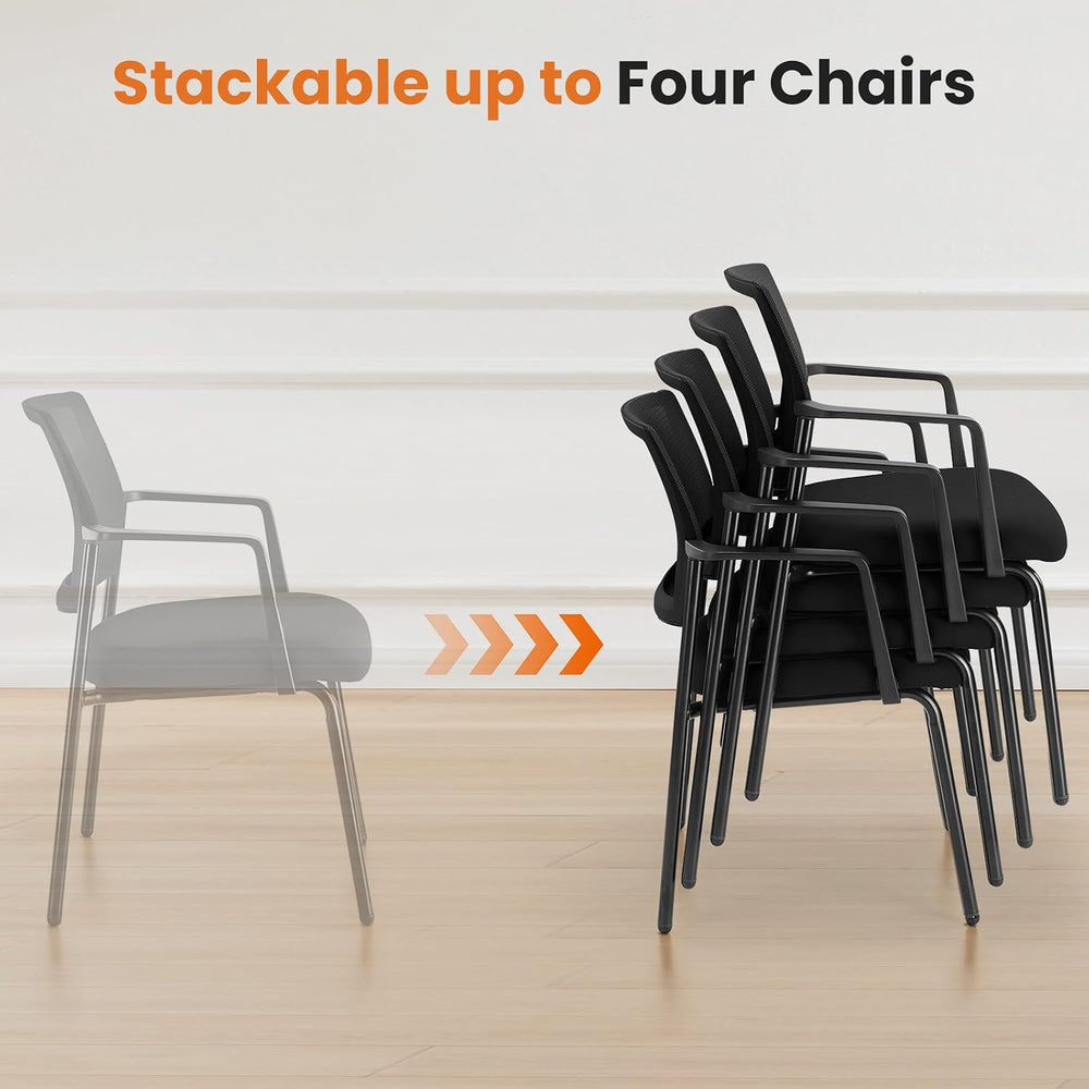 DUMOS Stacking Arm Chairs 1 Pack, Mesh Office Guest Reception Chairs