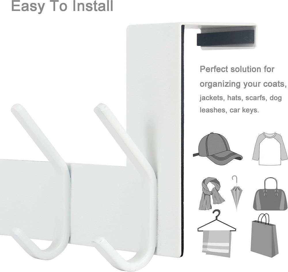 WEBI Over The Door Hook White,Over The Door Towel Rack,Door Hanger,Door Coat ...