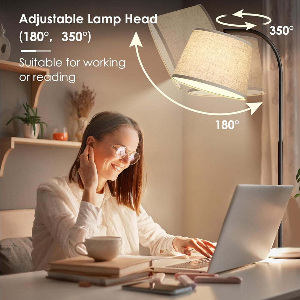 Karjoefar 64" 3 Color Dimmable Black Arc Floor Standing Lamp with Remote