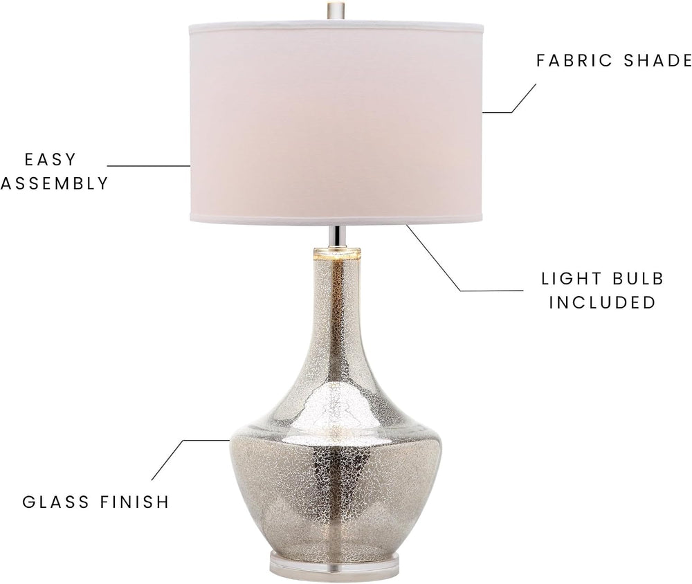SAFAVIEH Mercury Table Lamp, 34.5" Modern Silver LIT4141A