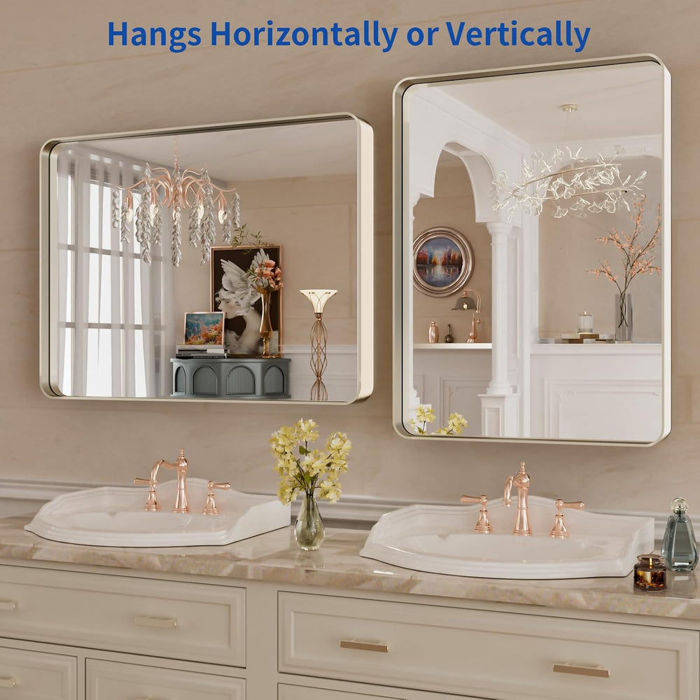 WEER Bathroom Vanity Mirror Brushed Nickel 22X30 Inch