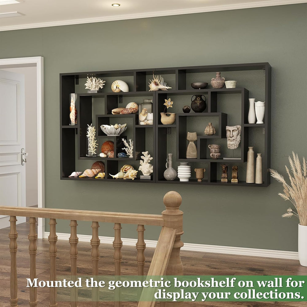 Geometric Wall Mounted Shelf, Freestanding Display Shelves for Collectibles