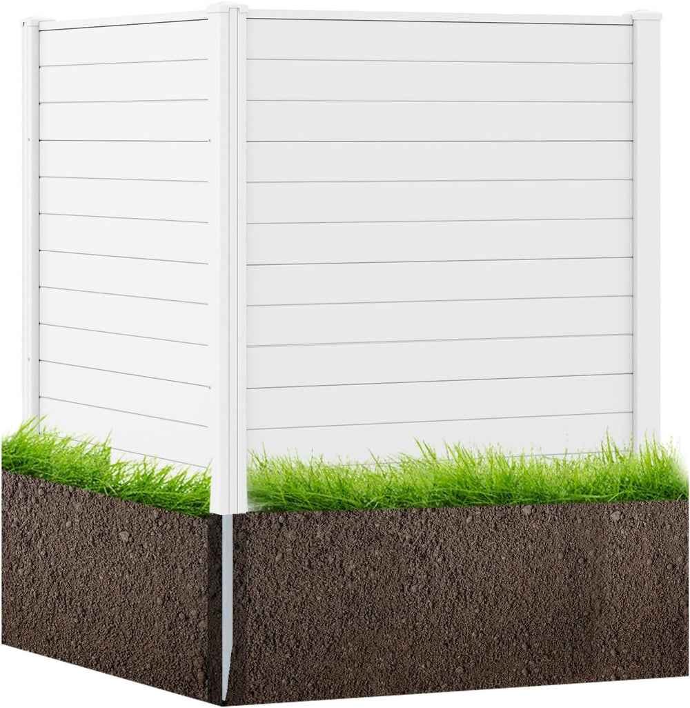 RELAX4LIFE Privacy Fence Screen, PVC Decorative Garden Fence Vinyl Fence Pane...