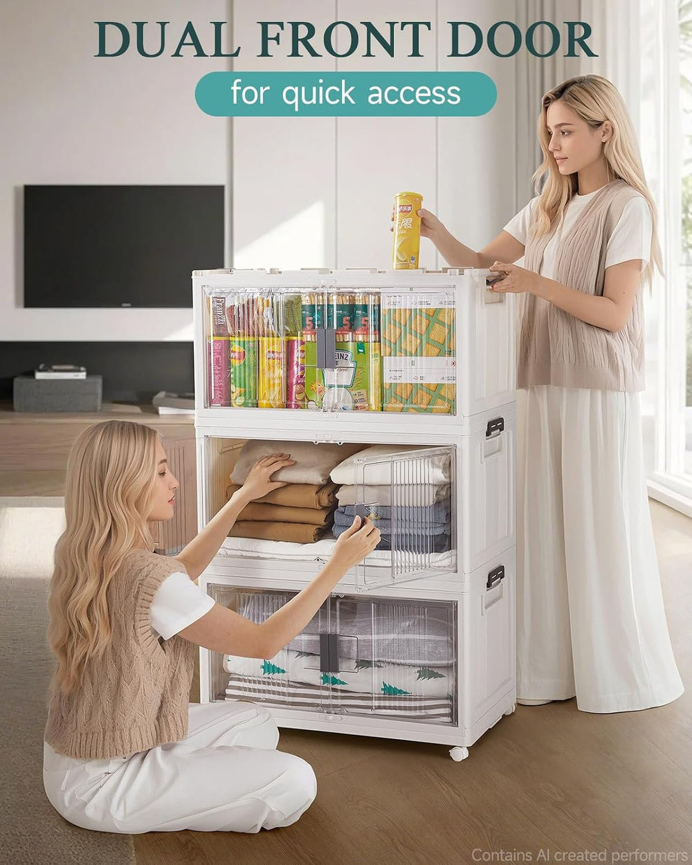 OlarHike 97QT Storage Bins with Lids for Closet, Garage, Shelves, 5 Pack
