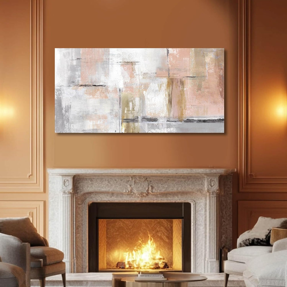 SOUGUAN Canvas Art Gold Wall Decor for Girl Pink Pictures for Living Room Wal...