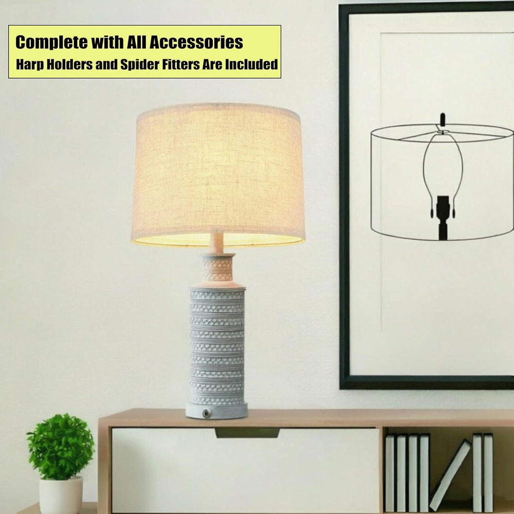 Lamp shades Set of 2,Drum Lampshades 13"x13" x 10" High, Lamps...