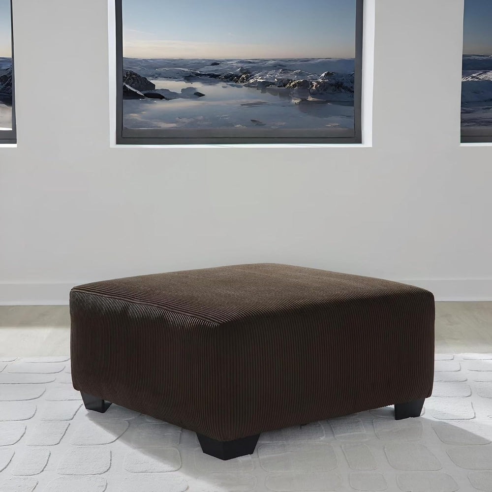 Signature Design by Ashley Oversized Ottoman, Chocolate Brown, Firescrest