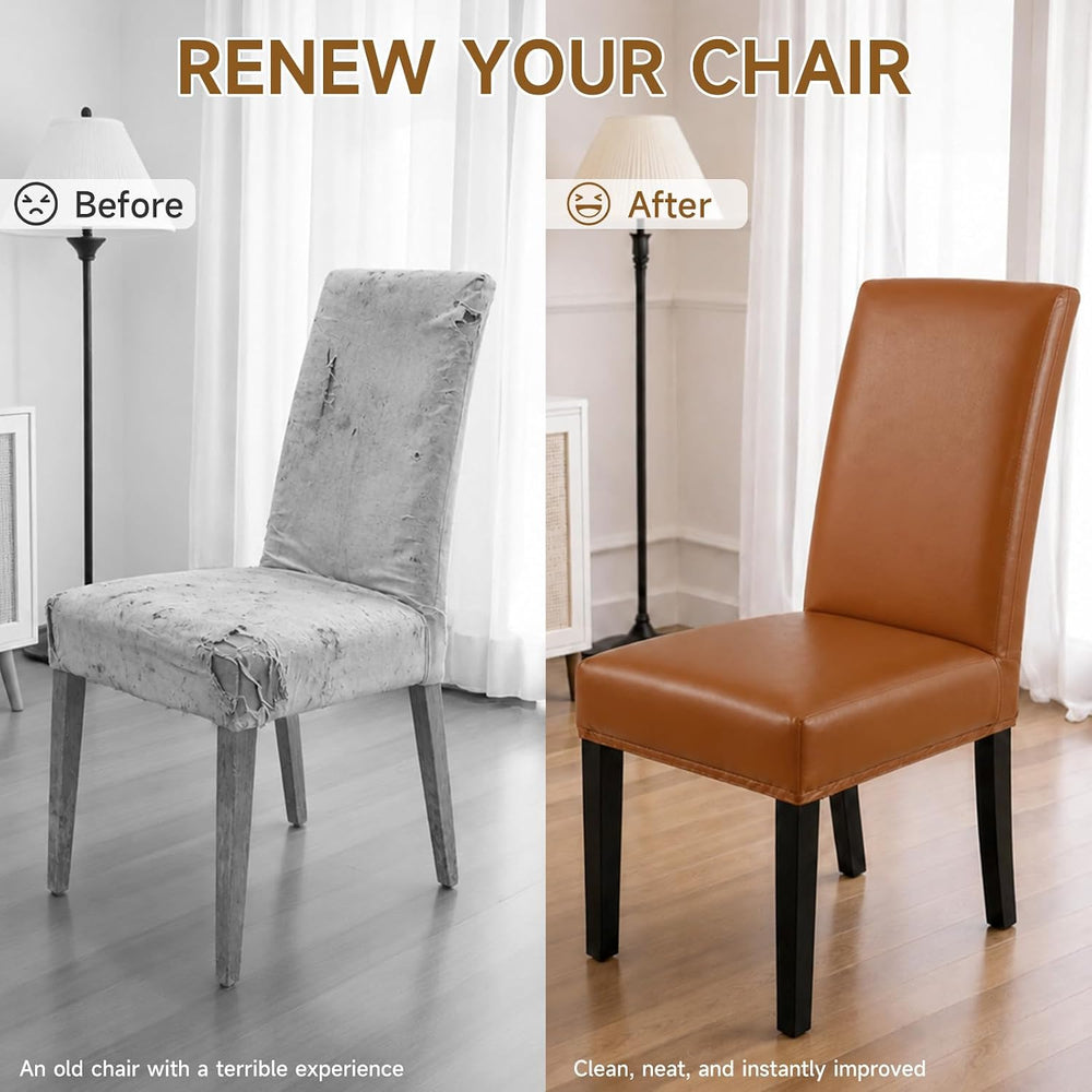PU Leather Dining Chair Covers Waterproof Chair Covers for Dining Chairs