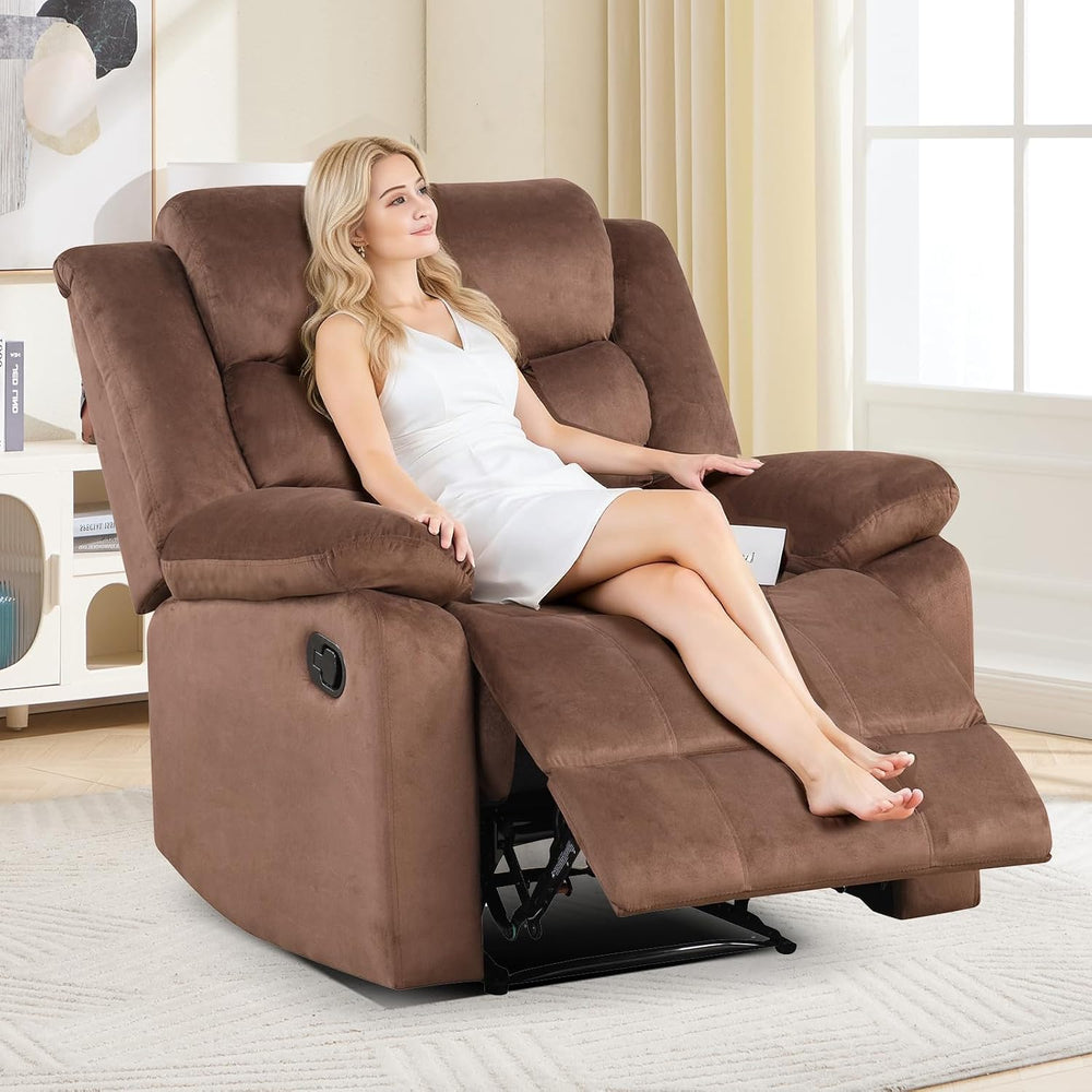 CANMOV Manual Recliner Chair for Adults, Upholstered Fabric Sofa Chair with O...