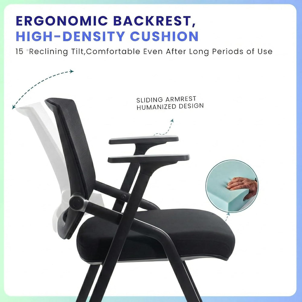 10 Pack Conference Room Chairs with Paddle Folding Office Chair Foldable Desk...