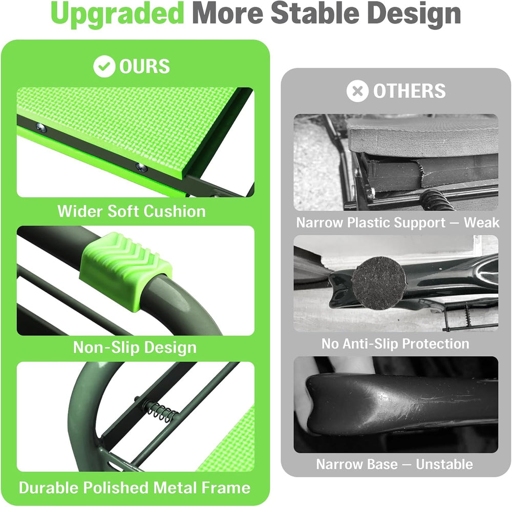 Garden Kneeler and Seat Heavy Duty, Foldable Gardening Stool Bench
