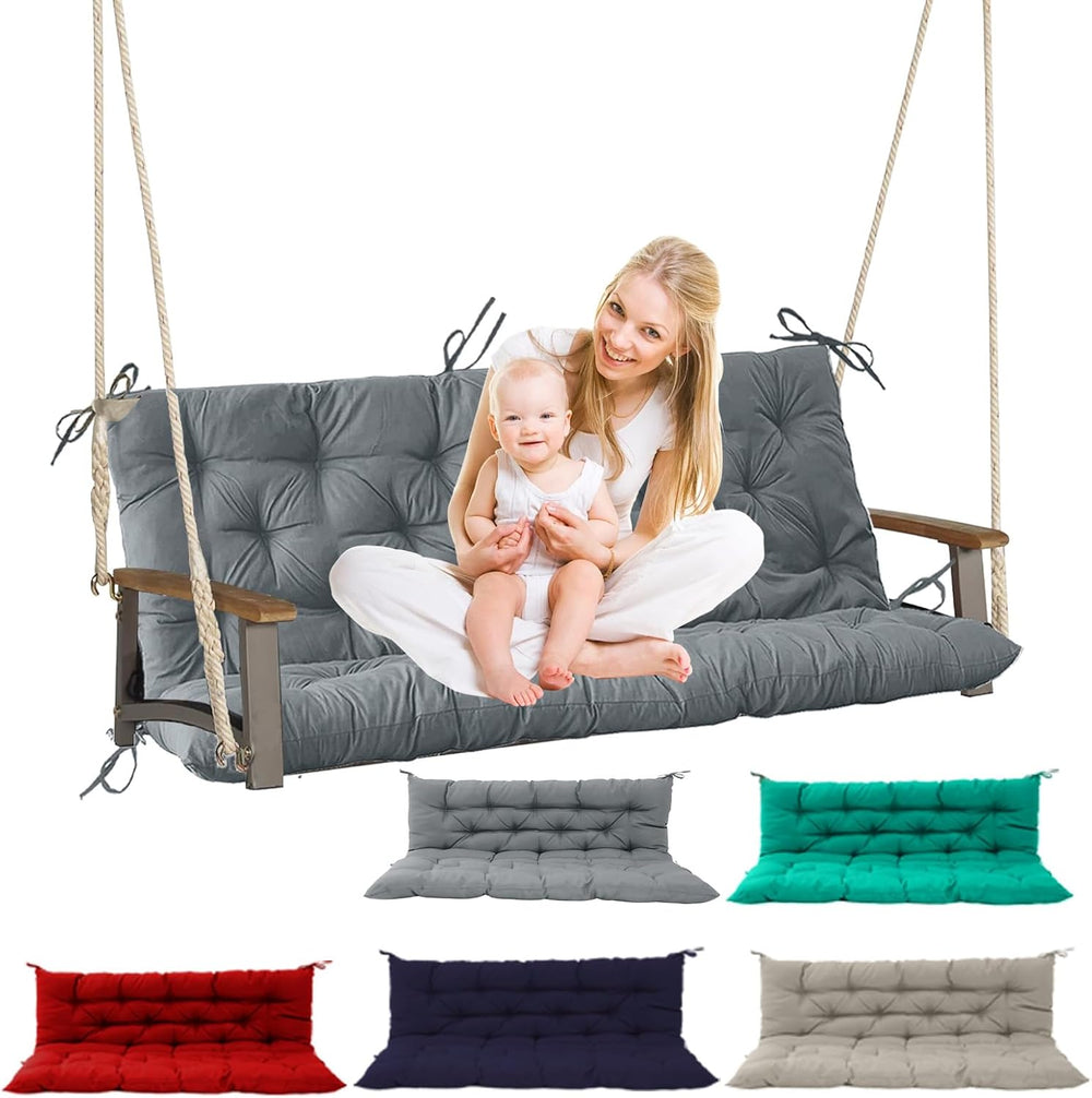 Outdoor Swing Cushions Waterproof, Light Gray, 40×60in