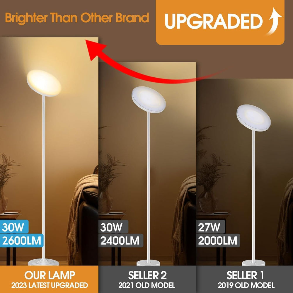 LED Torchiere Floor Lamp with Remote Control, Standing Lamp for Living Room