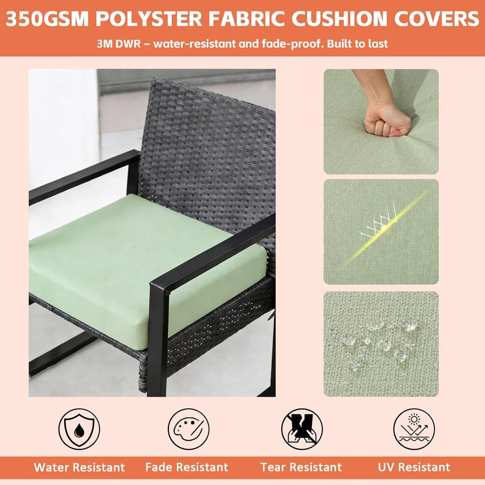Outdoor Chair Cushions Set of 4, 20x20x3.1 in, Sage Green