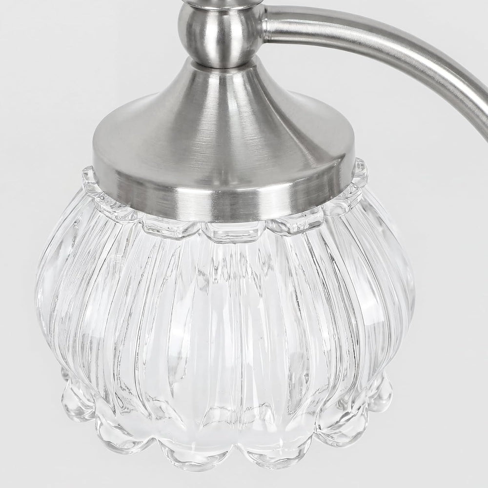 JUNNAI Brushed Nickel Floor Lamps for Living Room Silver Flower Standing Lamp...