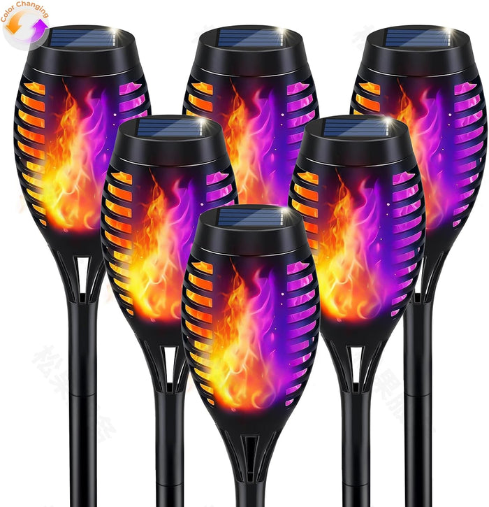 Orange & Purple Flickering Flame Halloween Solar Lights for Halloween Decor