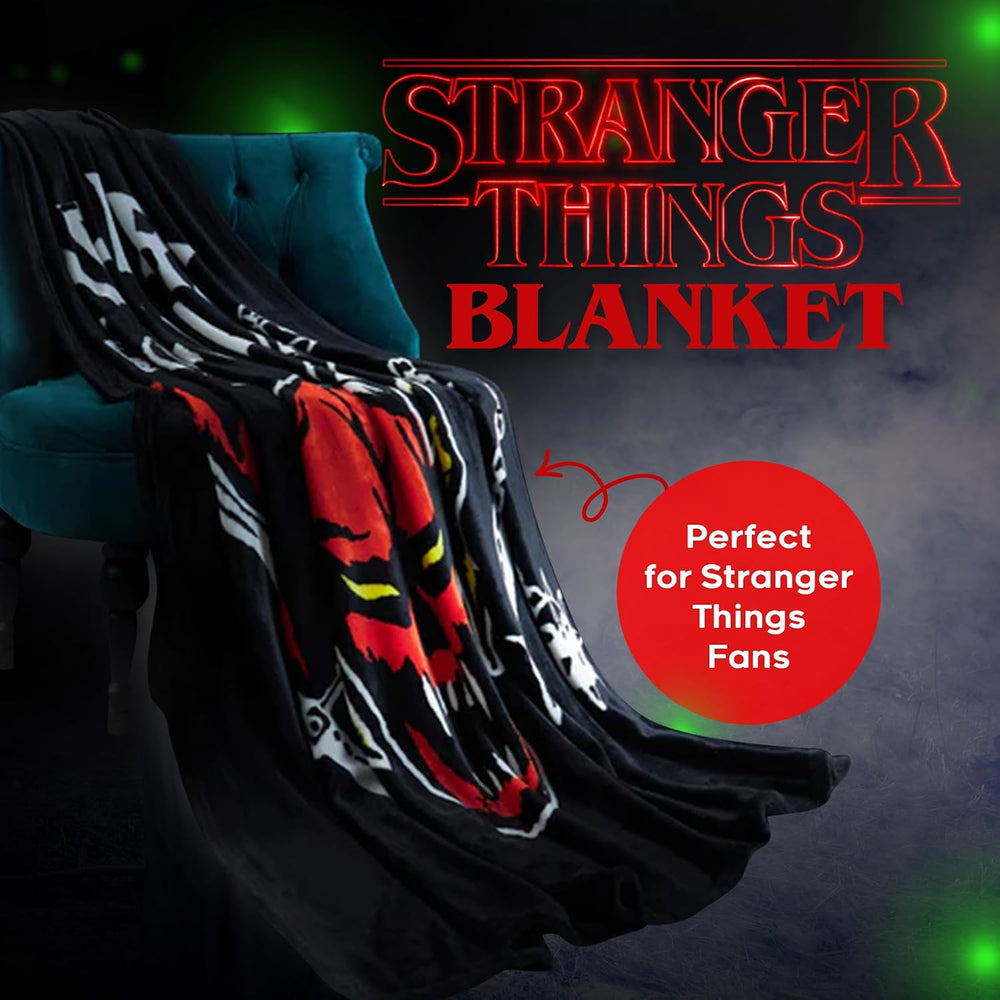Stranger Things Blanket Throw Bedroom Accessories Fleece Blanket, Hellfire Cl...