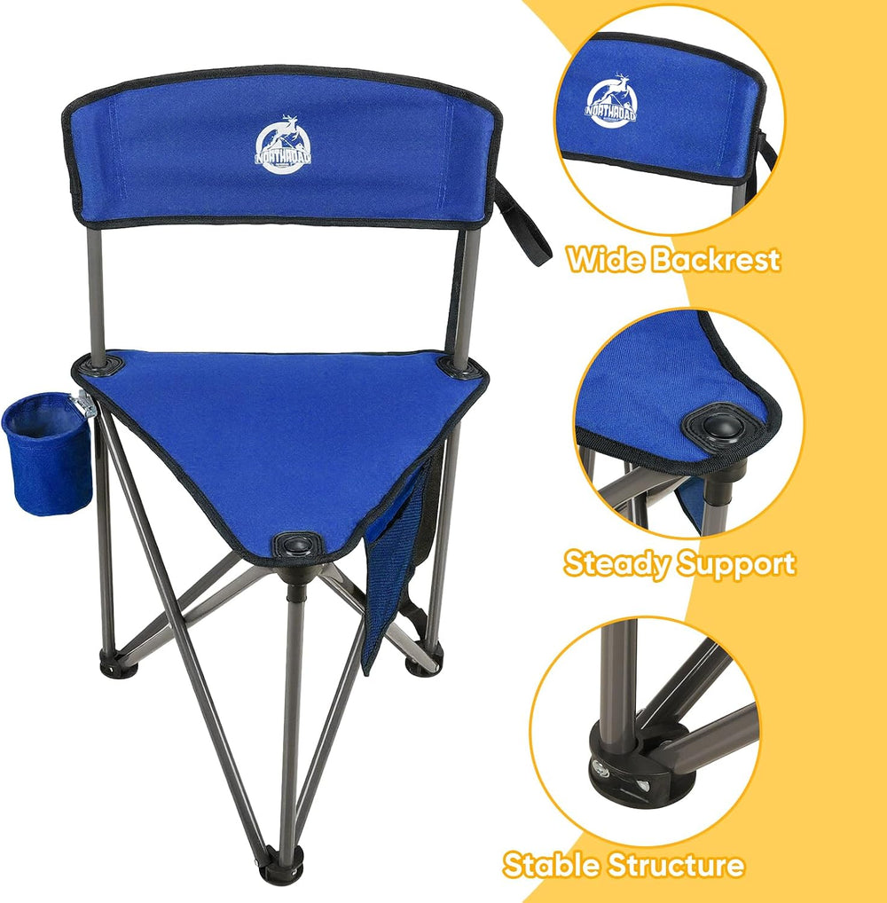 Northroad 2 Pack Tripod Camping Chairs, Portable 3 Legged Folding Tripod Stoo...