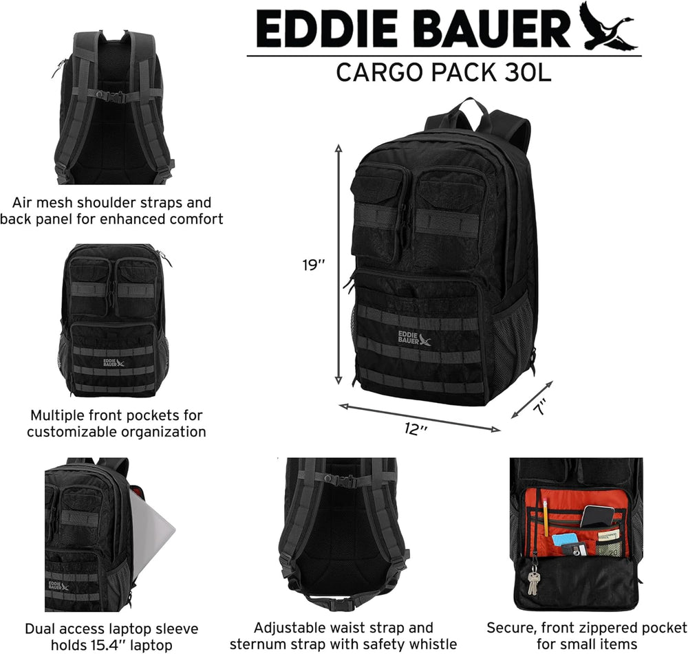 Eddie Bauer Cargo Tactical Backpack | Adventure | Heavy Duty | Outdoor | Wate...