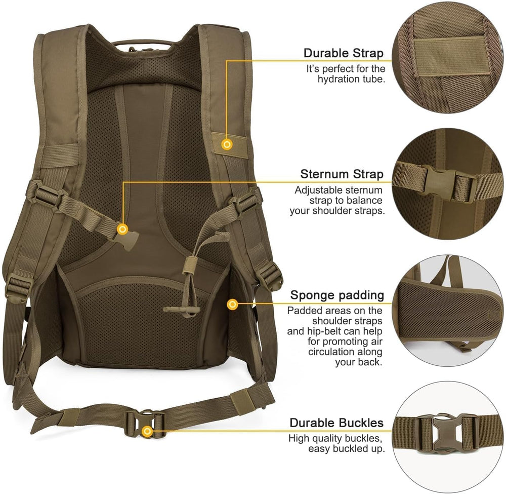 Mardingtop Tactical Molle Backpack for Men,28L EDC Hiking & Motorcycle Ba...