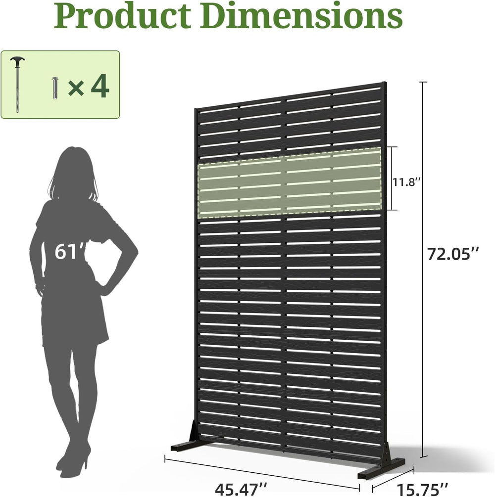 72" Privacy Screen Outdoor Privacy Fence Panel for Patio