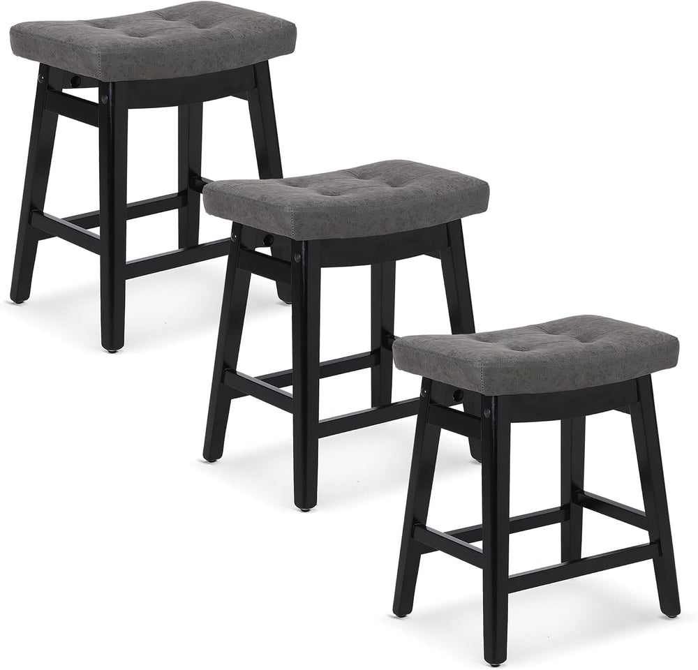 RNKSFX Counter Height Bar Stools Set of 3 for Kitchen Counter Farmhouse Moder...
