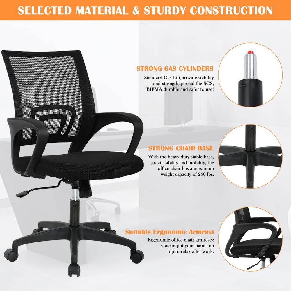 Mesh Computer Chair Home Office Chair Ergonomic Desk Chair with Lumbar Suppor...