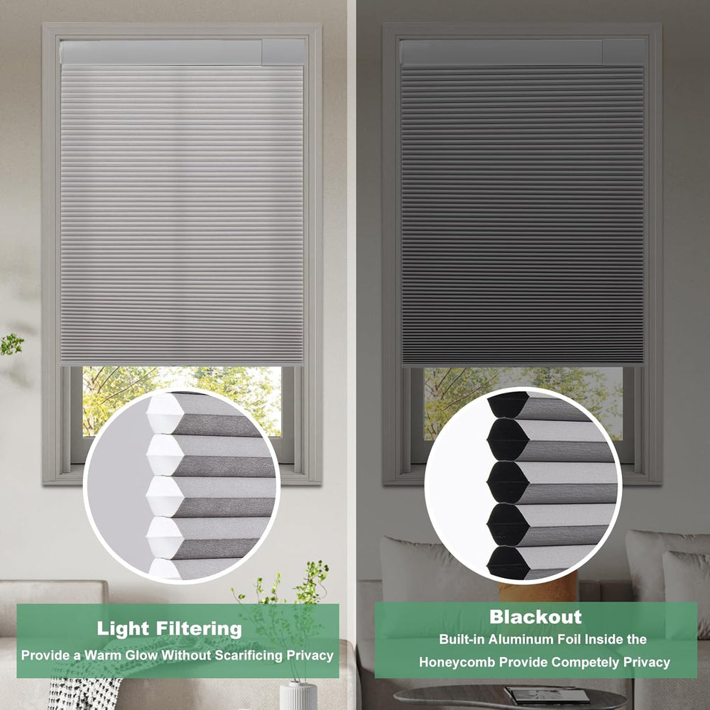 Tonature No Drill Cellular Shades for Indoor Windows, Thermal Insulating &...