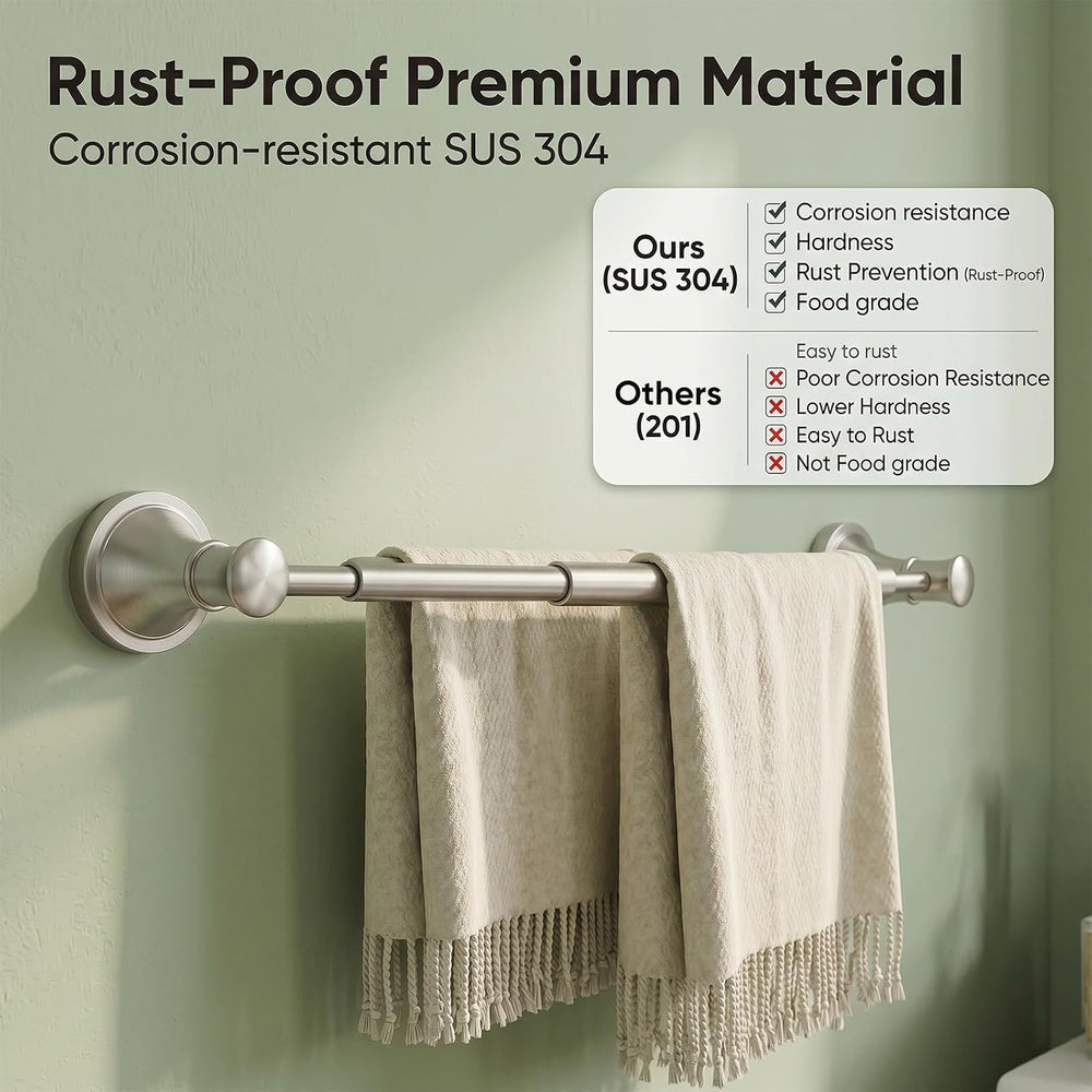 BESy Towel Racks for Bathroom Wall Mounted Bath Towel Bar Brushed Nickel