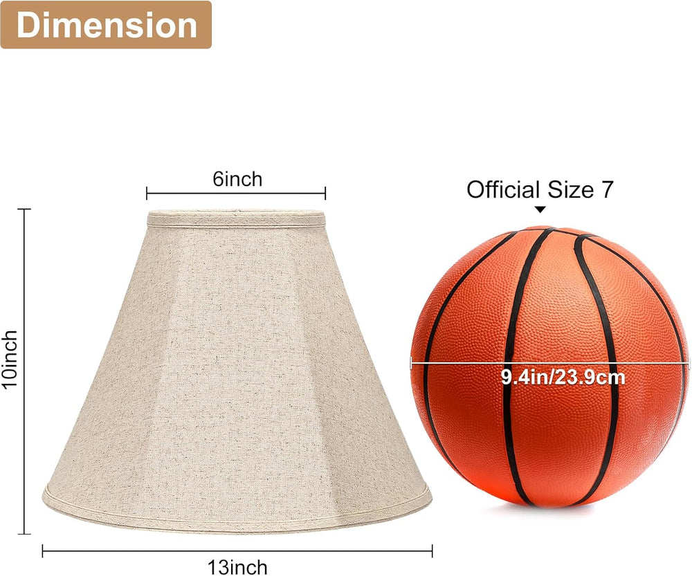 Bell Lamp Shades Set of 2, 6"Top x 13"Bottom x 10"High, Beige ...