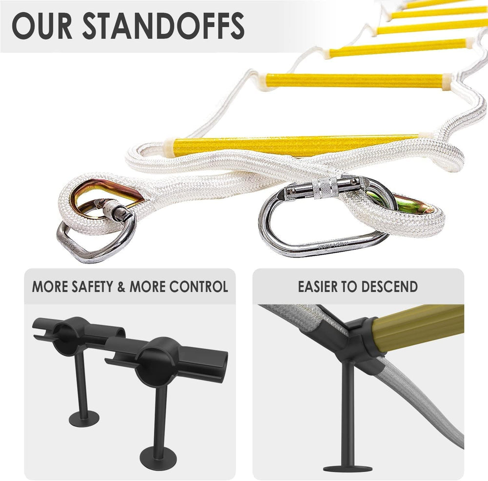 Two Story Fire Escape Ladder 13 ft with Stand-Off Stabilizers