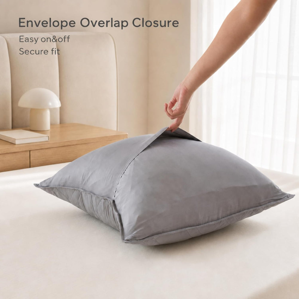 Simple&Opulence 100% Viscose Derived from Bamboo Euro Sham Covers 24x24, ...