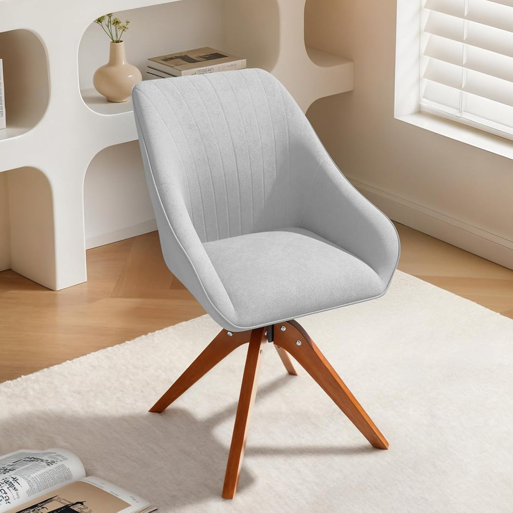 Magshion Mid Century Swivel Accent Chair, 360° Rotating Fabric Armchair with ...