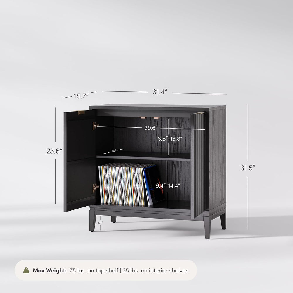 Nathan James Jasper Modern Sideboard, Kitchen Storage Cabinet with Fluted Doo...