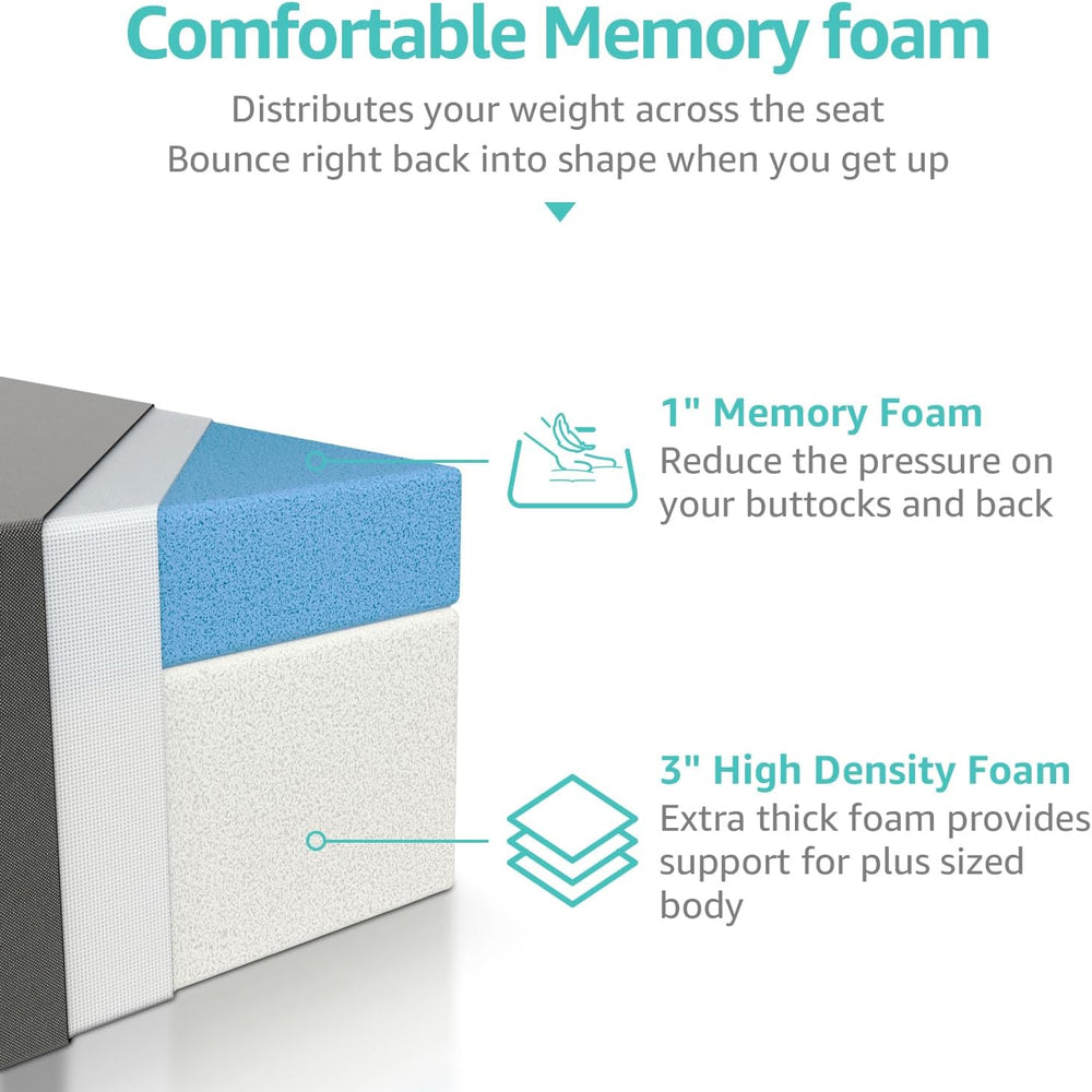 YENING 21x21 Memory Foam Outdoor Chair Cushions Waterproof 4 Inch Extra Thick...