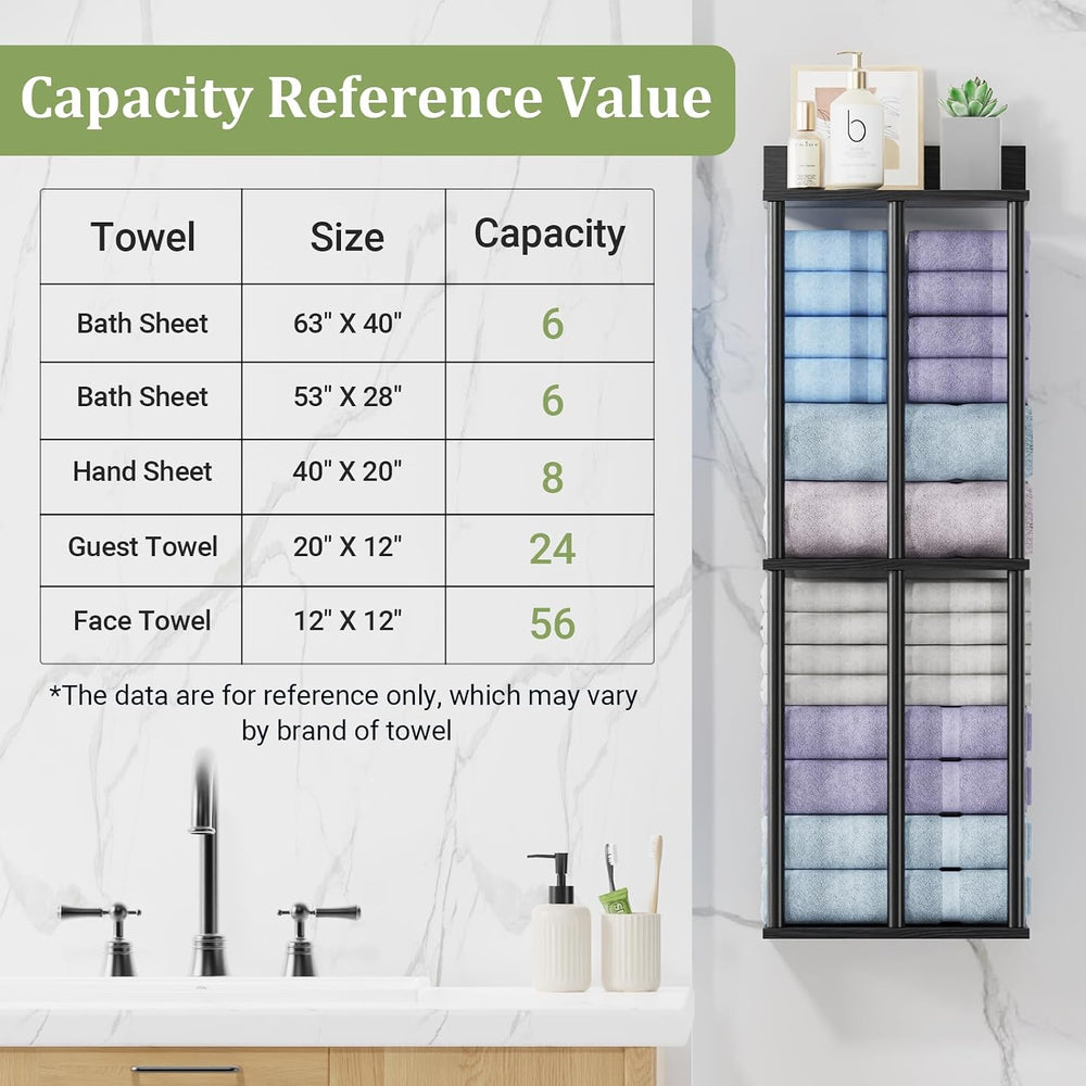 Large Capacity Three-layer Towel Racks for Bathroom Wall Mounted, Updated 3 B...