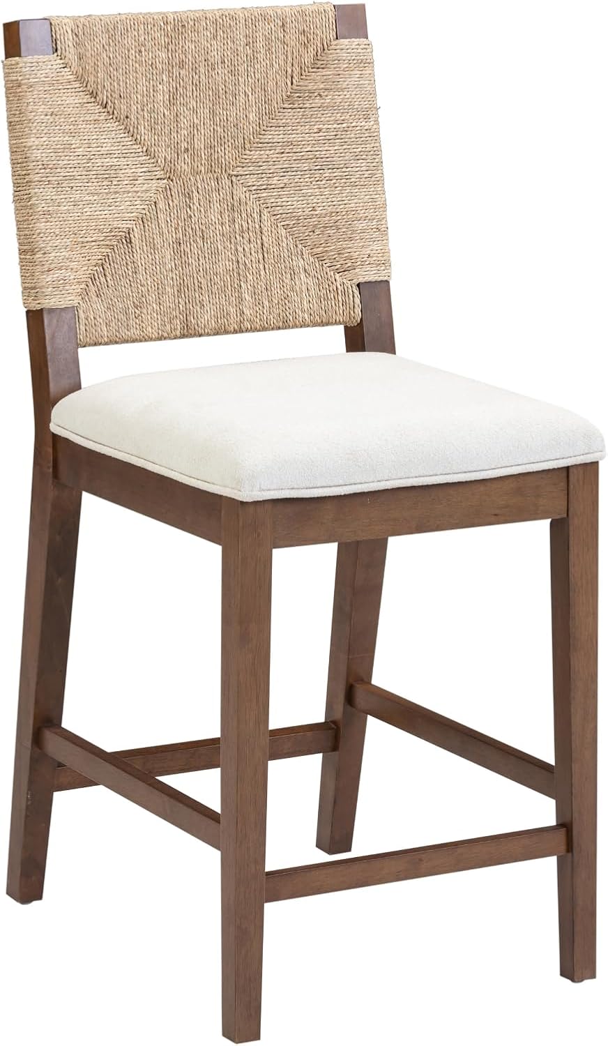 Nathan James Beacon Bohemian Boucle Bar Stool, Upholstered Bar Stool or Islan...