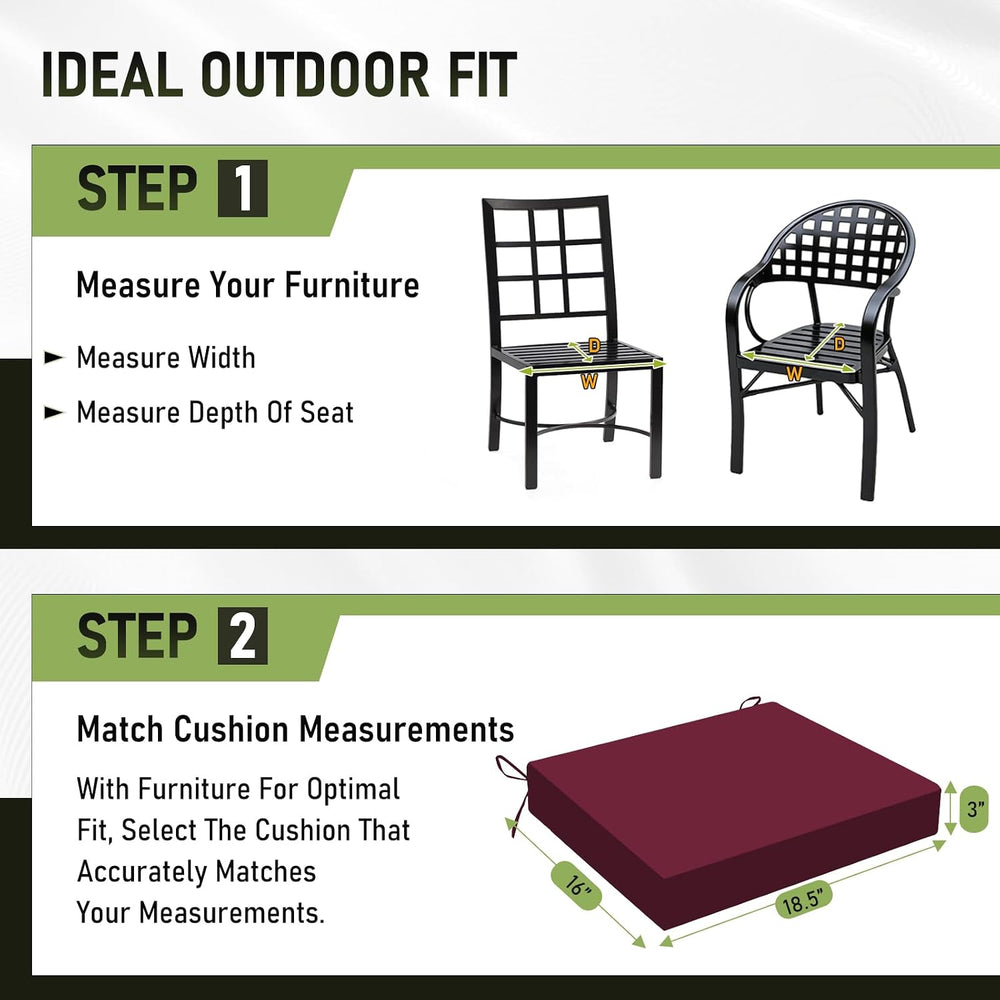 Basic Beyond Outdoor Chair Cushions Set of 4, Square Corner Outdoor Cushions ...