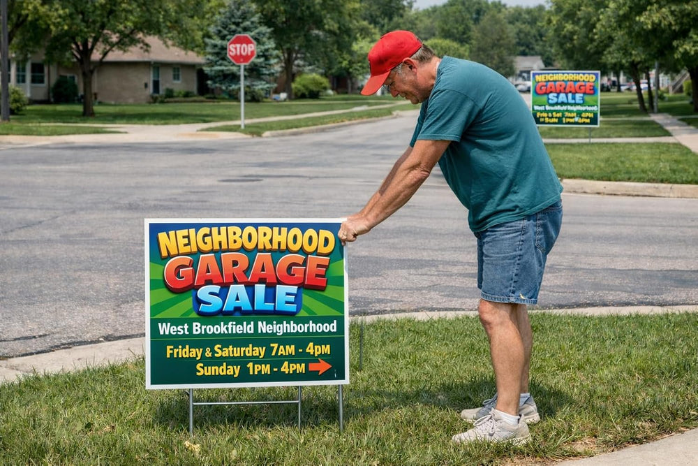 24x18 Custom Yard Signs 10 Pack, Double or Single Sided, Optional Stakes