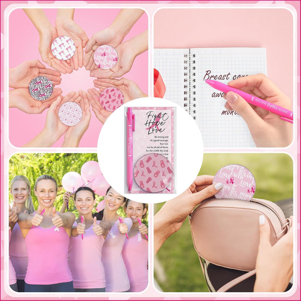 Pinkunn 75 Sets Breast Cancer Awareness Accessories Bulk Breast Cancer Gift f...