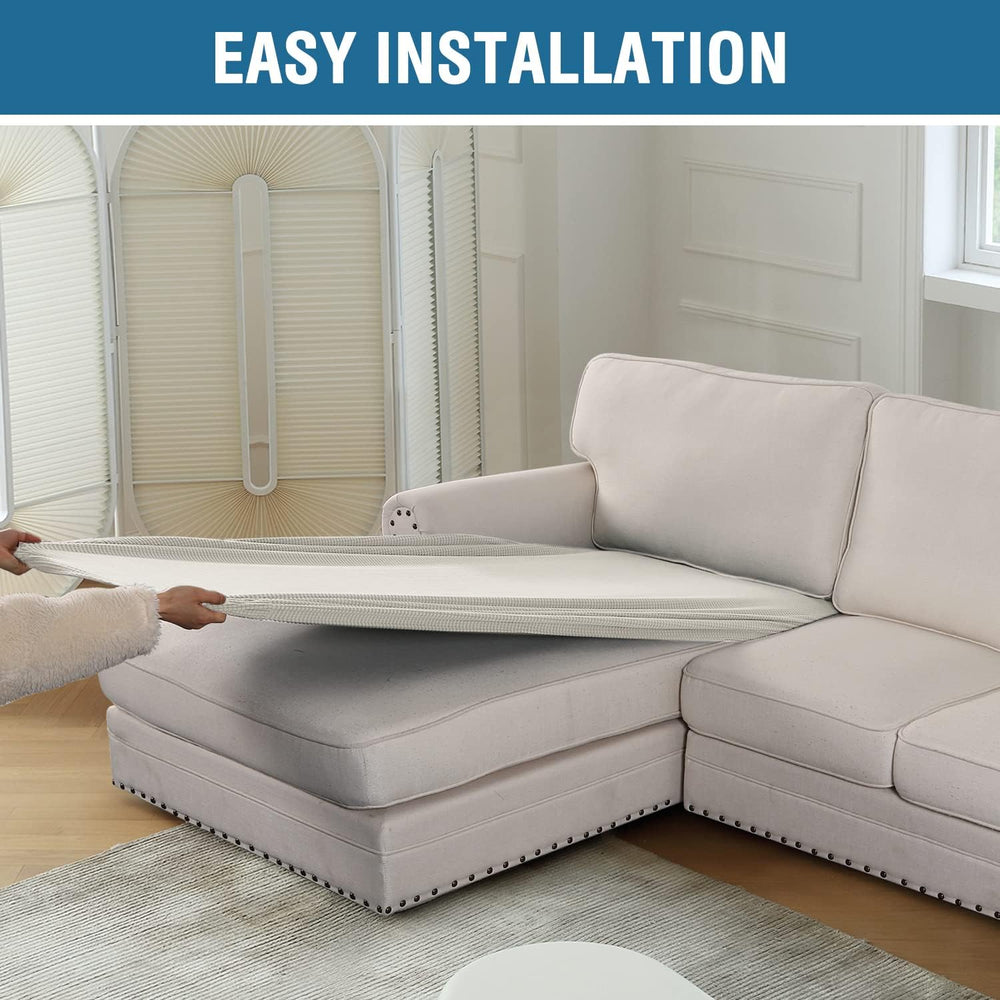 H.VERSAILTEX Sectional Couch Covers 1 Piece Chaise Slipcover L Shape Separate...