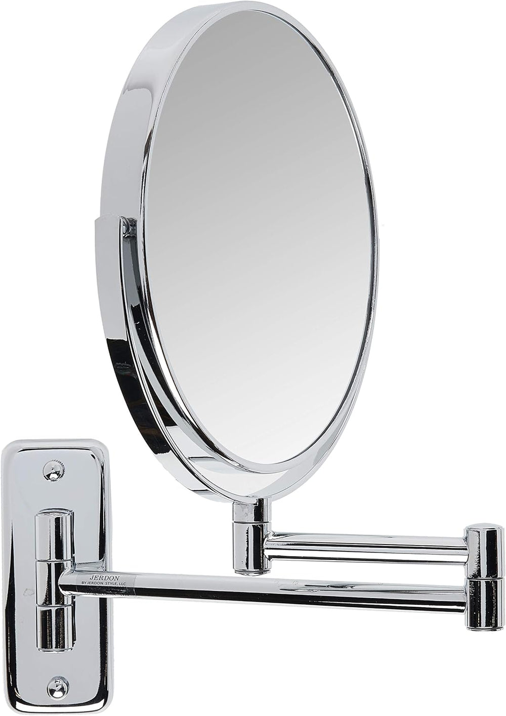 JERDON Wall-Mounted Makeup Mirror - 8X Magnification - Chrome - JP7808C