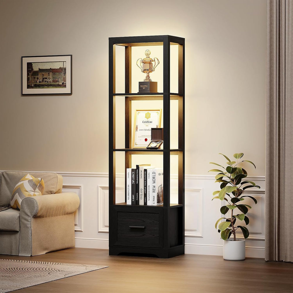 BROTTAR Display Shelf with 3 Color Light, Black