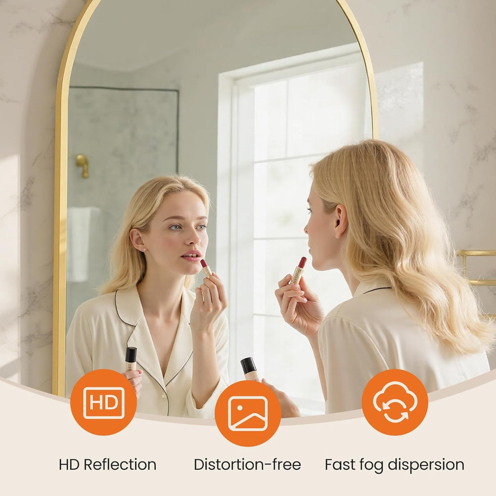 Sweetcrispy 26"x38" Arched Bathroom Mirror, Bathroom Mirrors for Ov...