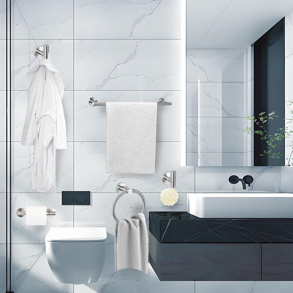 5 Piece Modern Style Wall Mounted Bathroom Hardware Set